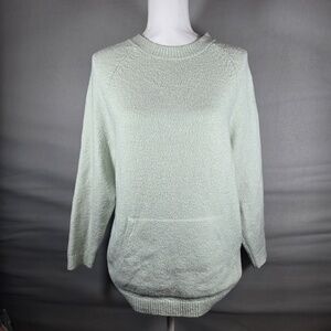 Pure Jill by J. Jill Womens Small Mint Green Boucle‎ Knit Sweater Tunic Pocket
